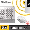 Lapcare Smartoo Wireless Membraned Keyboard and 1200 DPI Mouse Combo with Auto Sleep (White/Silver)