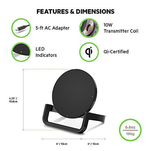 Belkin Boost up Wireless Charging Stand 10W, Wireless Charger for Apple, Samsung, LG and Sony, Black Belkin Boost up Wireless Charging Stand 10W, Wireless Charger for Apple, Samsung, LG and Sony, Black