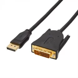 AmazonBasics DisplayPort to DVI Display Adapter Cable - 10Feet,3 m-Pack, Black