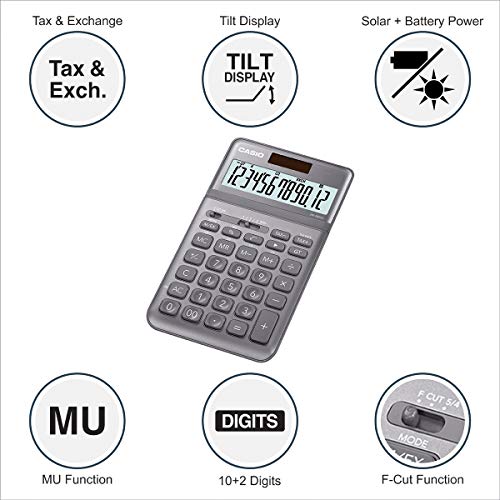 Casio JW-200SC-GY Premium & Stylish Calculator (Grey) Casio JW-200SC-GY Premium & Stylish Calculator (Grey)
