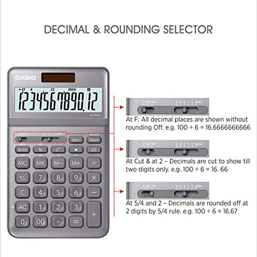 Casio JW-200SC-GY Premium & Stylish Calculator (Grey) Casio JW-200SC-GY Premium & Stylish Calculator (Grey)