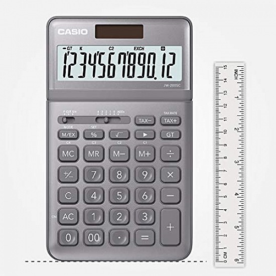 Casio JW-200SC-GY Premium & Stylish Calculator (Grey)