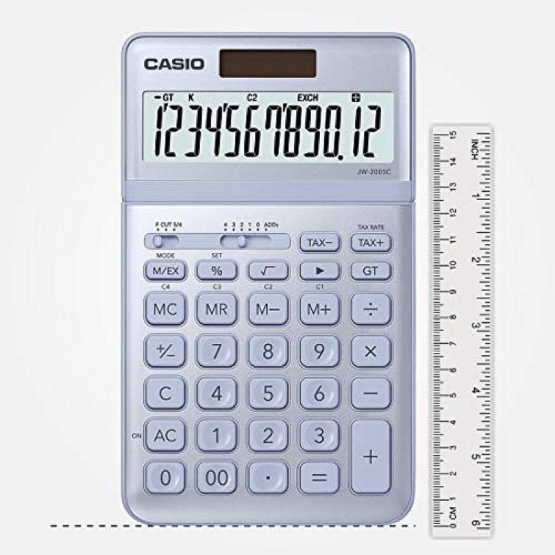 Casio JW-200SC-BU Premium & Stylish Calculator (Light Blue)