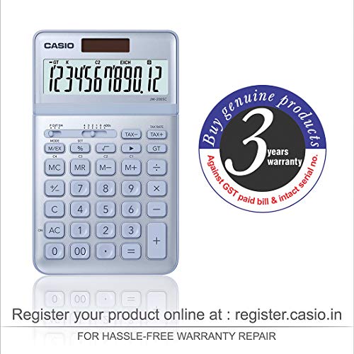Casio JW-200SC-BU Premium & Stylish Calculator (Light Blue) Casio JW-200SC-BU Premium & Stylish Calculator (Light Blue)
