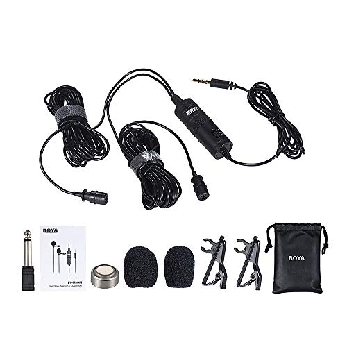 AIRTREE BY-M1DM Dual Lavalier Mic, 13ft Cable for Cameras AIRTREE BY-M1DM Dual Lavalier Mic, 13ft Cable for Cameras