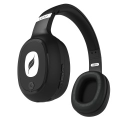 Leaf Bass Wireless Bluetooth Over Ear Headphones with Mic (Carbon Black)