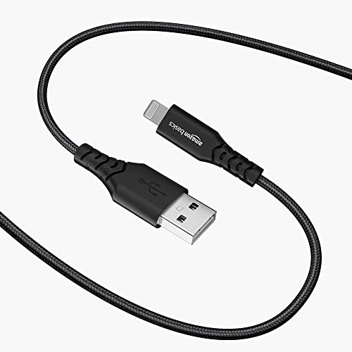 AmazonBasics USB A to Lightning PVC Molded Nylon MFi Certified Charging Cable (Black, 1.2 meter) AmazonBasics USB A to Lightning PVC Molded Nylon MFi Certified Charging Cable (Black, 1.2 meter)