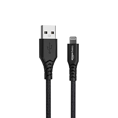 AmazonBasics USB A to Lightning PVC Molded Nylon MFi Certified Charging Cable (Black, 1.2 meter) AmazonBasics USB A to Lightning PVC Molded Nylon MFi Certified Charging Cable (Black, 1.2 meter)
