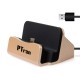 PTron Cradle Docking Station Fast Charger Stand Charging Dock Mobile Holder for All Android Smartphones (Gold)