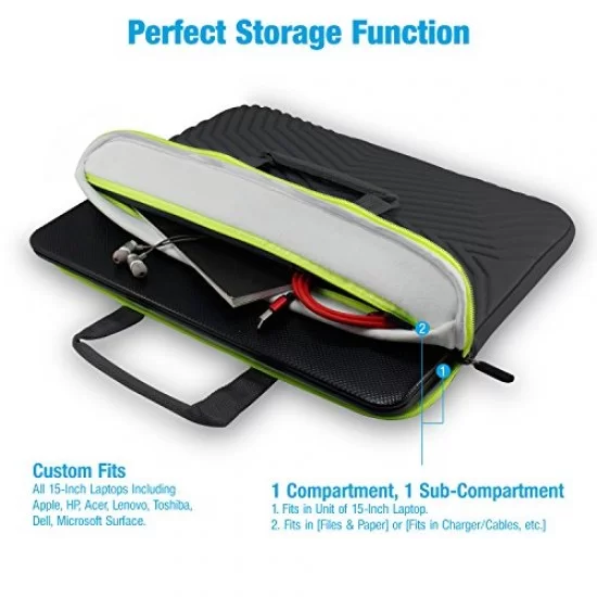 Tizum Laptop-Bag Sleeve Case Cover for 15/15.6-Inch Laptop (Black)