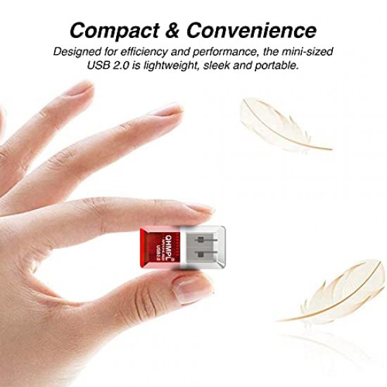 Quantum USB Card Reader for Micro SD/ TF Card Compact and Lightweight QHM 5570 (Red)
