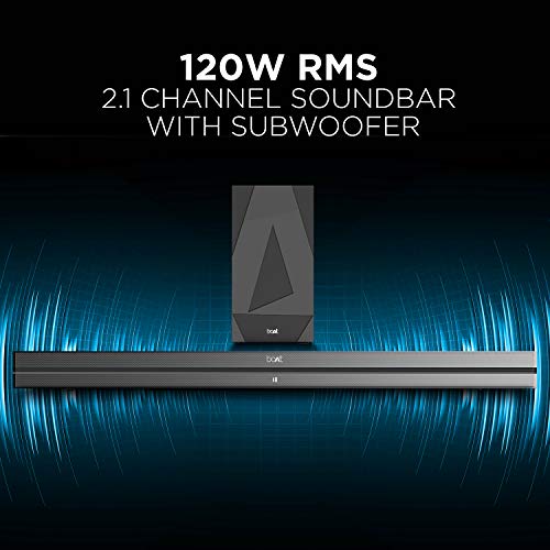 boAt Aavante Bar 1500 2.1 Channel Home Theatre Soundbar with 120W Signature Sound, Wired Subwoofer, Multiple Connectivity Modes, Entertainment (Black) boAt Aavante Bar 1500 2.1 Channel Home Theatre Soundbar with 120W Signature Sound, Wired Subwoofer, Multiple Connectivity Modes, Entertainment (Black)