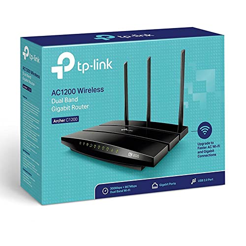 TP-Link Archer C1200 Dual Band Gigabit Wireless Cable Router, Wi-Fi Speed Up to 867 Mbps 2.4 GHz (Black) TP-Link Archer C1200 Dual Band Gigabit Wireless Cable Router, Wi-Fi Speed Up to 867 Mbps 2.4 GHz (Black)