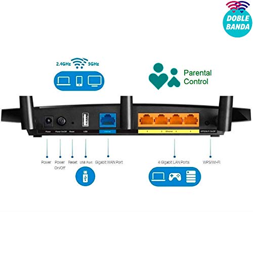 TP-Link Archer C1200 Dual Band Gigabit Wireless Cable Router, Wi-Fi Speed Up to 867 Mbps 2.4 GHz (Black) TP-Link Archer C1200 Dual Band Gigabit Wireless Cable Router, Wi-Fi Speed Up to 867 Mbps 2.4 GHz (Black)