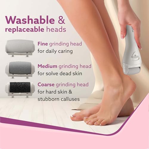 AGARO CR3001 Callus Remover with 3 Interchangeable Head Rollers Dead Skin Removal AGARO CR3001 Callus Remover with 3 Interchangeable Head Rollers Dead Skin Removal