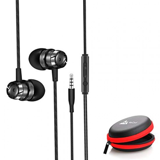 WeCool Mr.Bass W001 Snug Fit Metallic in Ear Earphone Wired Plus Carry Case (Black)
