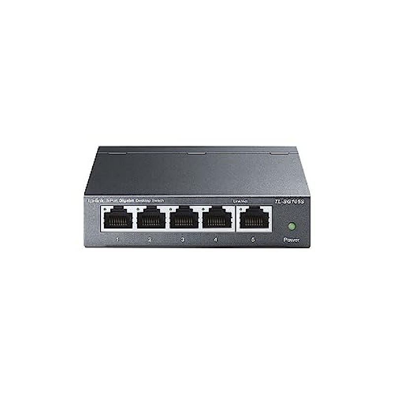 TP-Link TL-SG108S 8-Port Desktop Gigabit Ethernet Switch/Hub, Ethernet Splitter, Plug & Play, no Configuration Required, Steel Case Green Ethernet Technology