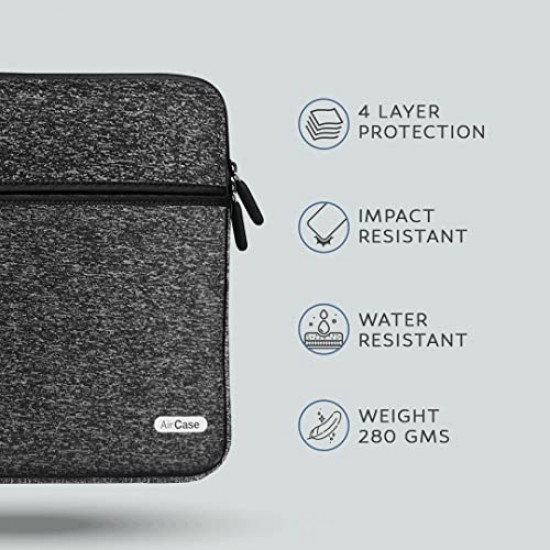 AirCase Premium Laptop Bag with 6 Pockets fits Upto 13.3 Laptop MacBook, Charcoal Black