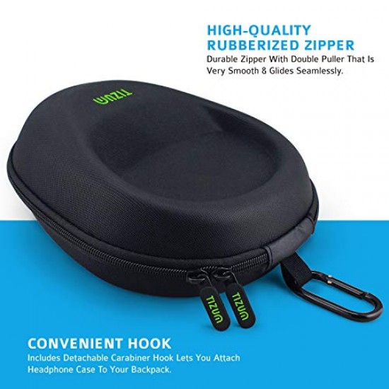 Tizum Hard Shell EVA Headphone Carrying Case for Universal Oversized Over-Ear Headset, Shockproof, Water Repellent 