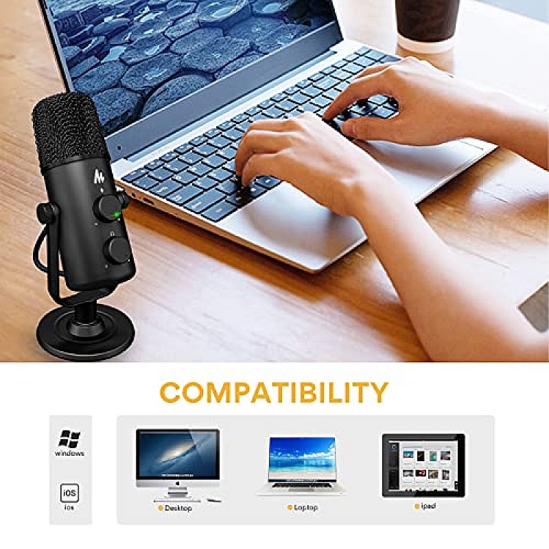 MAONO AU-903 Portable USB Microphone (Black)