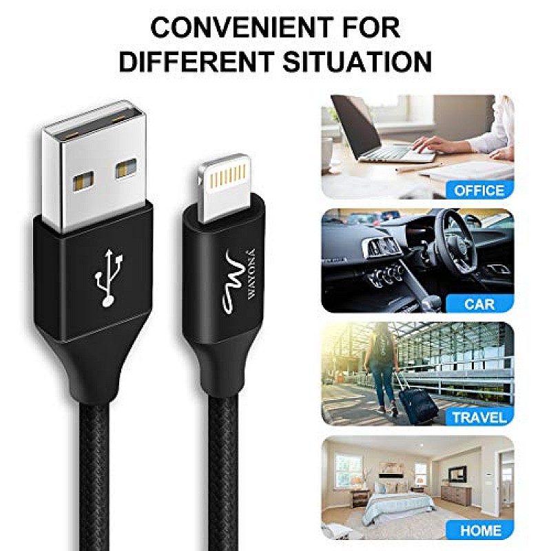 Wayona Nylon Braided (2 Pack) USB Syncing and Charging Cable sync and Charging Cable for Iphone, Ipad, (3 FT Pack of 2)