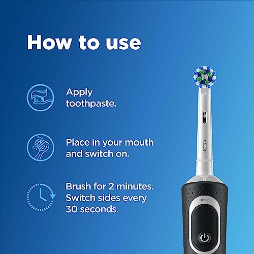 Oral B Vitality 100 Black Criss Cross Electric Rechargeable Toothbrush for adults Powered by Braun Oral B Vitality 100 Black Criss Cross Electric Rechargeable Toothbrush for adults Powered by Braun