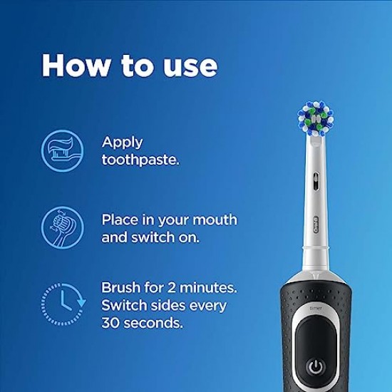 Oral B Vitality 100 Black Criss Cross Electric Rechargeable Toothbrush for adults Powered by Braun