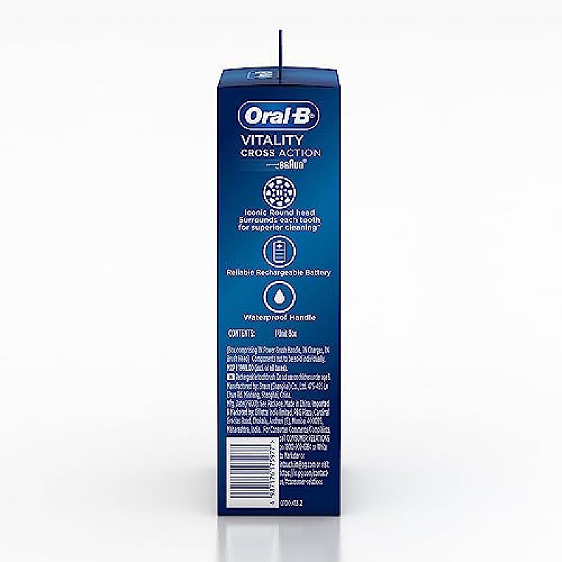 Oral B Vitality 100 Black Criss Cross Electric Rechargeable Toothbrush for adults Powered by Braun