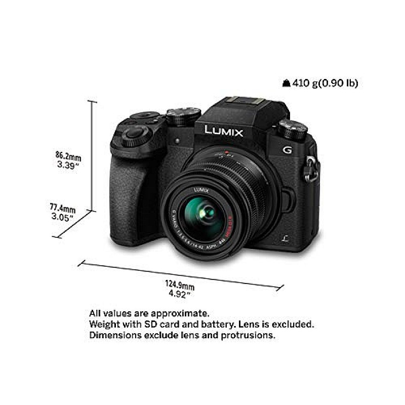 Panasonic LUMIX G7 16.00 MP 4K Mirrorless Interchangeable Lens Camera Kit with 14-42 mm Lens (Black)