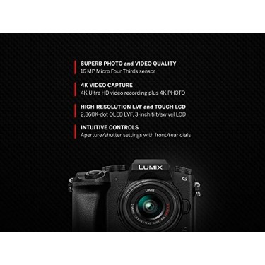 Panasonic LUMIX G7 16.00 MP 4K Mirrorless Interchangeable Lens Camera Kit with 14-42 mm Lens (Black) Panasonic LUMIX G7 16.00 MP 4K Mirrorless Interchangeable Lens Camera Kit with 14-42 mm Lens (Black)