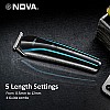 Nova NHT 1073 Battery Powered USB Rechargeable and Cordless: 60 Minutes Runtime Professional Hair Clipper for Men, Blue