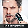 Nova NHT 1073 Battery Powered USB Rechargeable and Cordless: 60 Minutes Runtime Professional Hair Clipper for Men, Blue