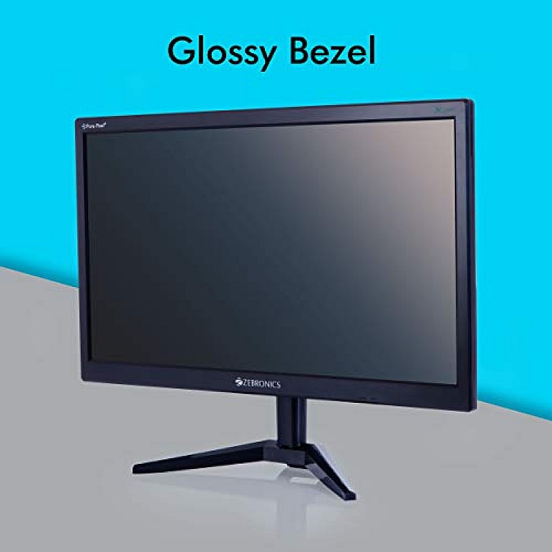 ZEBRONICS A19HD Monitor with Anti Glare, 46.9 CM, Plug and Play, HD, Slim Design Black