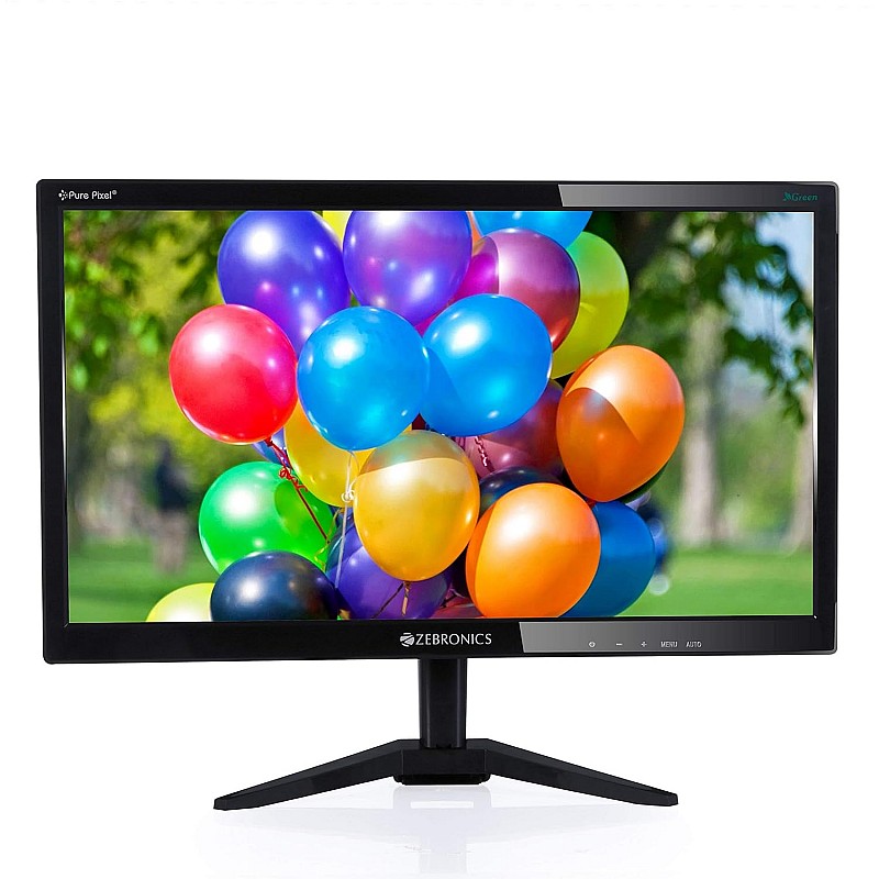 ZEBRONICS A19HD Monitor with Anti Glare, 46.9 CM, Plug and Play, HD, Slim Design Black