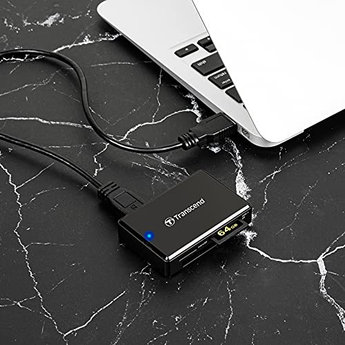 Transcend TS-RDF9K2 UHS-II USB 3.1 Gen 1 High-Speed Performance of SDXC/SDHC UHS-II Memory Cards Multi Card Reader USB Type-A, Black Transcend TS-RDF9K2 UHS-II USB 3.1 Gen 1 High-Speed Performance of SDXC/SDHC UHS-II Memory Cards Multi Card Reader USB Type-A, Black