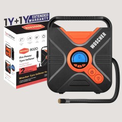 Woscher ProPower 300PSI Smart Tyre Inflator 802D for Cars and Bikes Digital Display Multiple Modes 