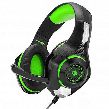 Cosmic Byte GS410 Wired Over-Ear Headphones with mic and for PS5, PS4, Xbox One, Laptop, PC (Black/Green)