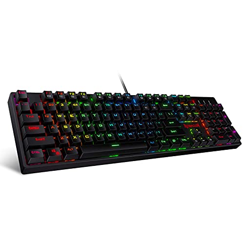 Redragon SU-RARA K582 RGB LED Backlit Mechanical Gaming Wired Keyboard with 104 Keys-Linear and Quiet-Red Switch Black Redragon SU-RARA K582 RGB LED Backlit Mechanical Gaming Wired Keyboard with 104 Keys-Linear and Quiet-Red Switch Black
