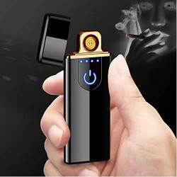 AIRTREE  Electric Dual Flameless Lighter Torch Rechargeable Windproof Cigarette Lighter Blue ice