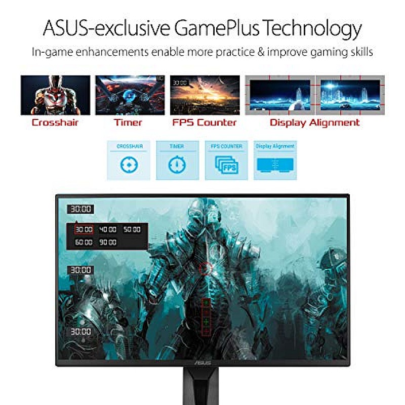 ASUS VG278QR 27 Inch Full HD 1920 x 1080 Pixels Nvidia G-Sync Compatible Esports Gaming LCD Monitor Black