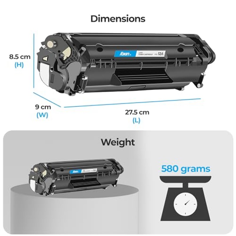 Foxin FTC 12A Laser Printer Cartridge Compatible 12A Cartridge / Black