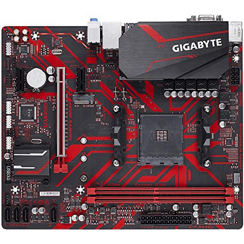 GIGABYTE B450M Micro ATX Gaming Motherboard with Hybrid Digital PWM, 7-Colors RGB LED Strips Support, DDR4