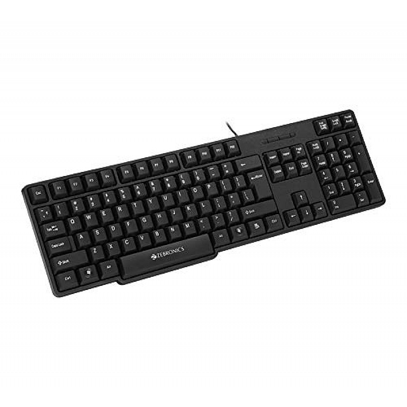 Zebronics USB Keyboard with Rupee Key, USB Interface and Retractable Stand - K20