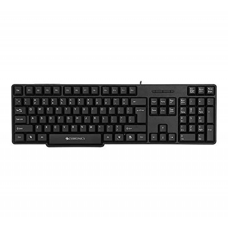 Zebronics USB Keyboard with Rupee Key, USB Interface and Retractable Stand - K20