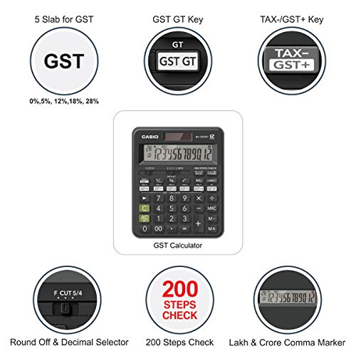 Casio MJ-120GST GST Calculator (Black)