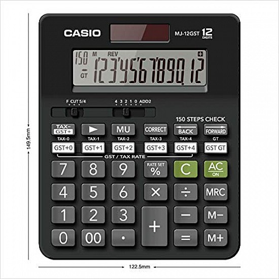 Casio MJ-12GST GST Calculator-(Black)