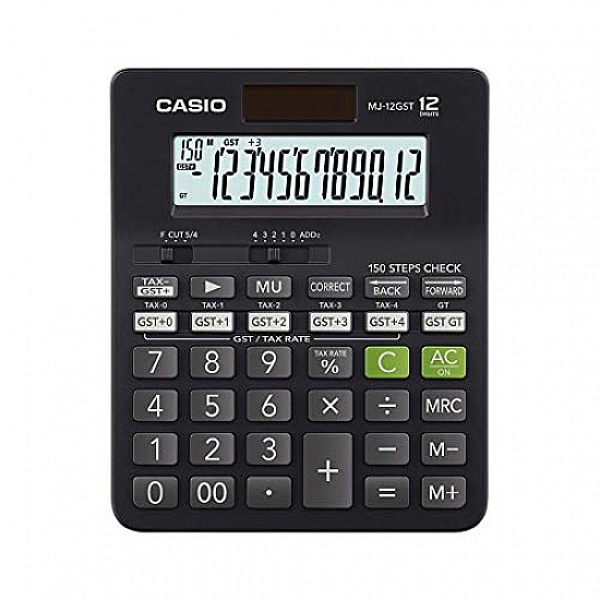 Casio MJ-12GST GST Calculator-(Black)