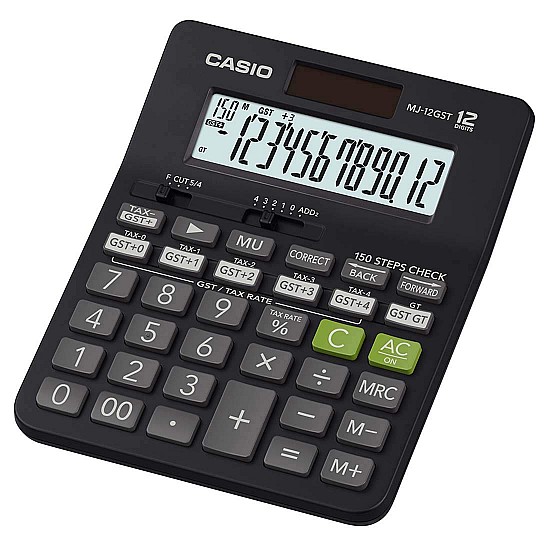 Casio MJ-12GST GST Calculator-(Black)