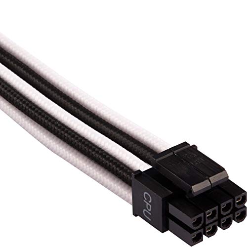 Corsair Premium Individually Sleeved EPS12V/ATX12V Cables Type 4 Gen 4 – White/Black, One Size Corsair Premium Individually Sleeved EPS12V/ATX12V Cables Type 4 Gen 4 – White/Black, One Size