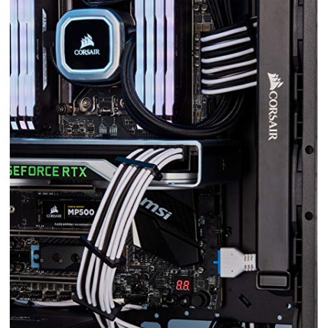 Corsair Premium Individually Sleeved EPS12V/ATX12V Cables Type 4 Gen 4 – White/Black, One Size Corsair Premium Individually Sleeved EPS12V/ATX12V Cables Type 4 Gen 4 – White/Black, One Size
